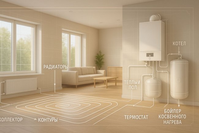 Проект отопления частного дома в Красногорске