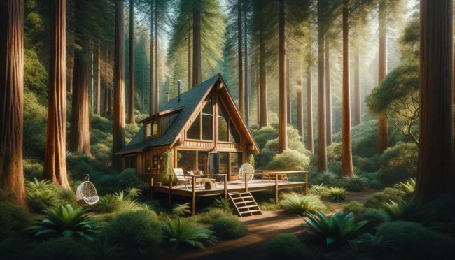 Аренда дома с панорамными окнами в лесу